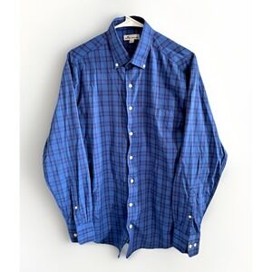 Peter Millar Blue Plaid Button up Longsleeve Shirt Men's Medium